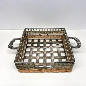 Vintage Studio Silversmiths Silverplate Napkin Tray with Handles